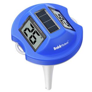 BaldrTherm Floating Pool Thermometer, Swimming Pool Thermometer Digital Solar, High Accurate, Anti-Fog Dual-Sided Display Screen for Babybath, Spas & Aquariums (Blue)