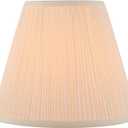 Aspen Creative 33055, Hardback Empire Transitional Spider Lamp Shade, Mushroom Pleated Pleated White, 7" Top x 13" Bottom x 10" Slant