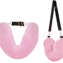 XIHIRCD Travel Pillow Stuffable with Clothes, Soft Travel Pillow Transformable Neck Pillow Expandable Cloth Carry on Pillow for Traveling Car Home Office Flight (Pink)