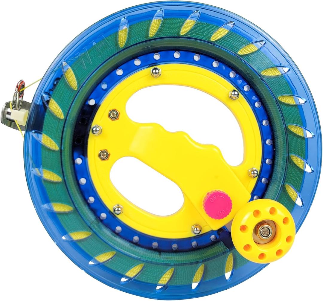 Mint's Colorful Life 8in Kite Reel Winder, Kite Line with Reel, Comes with 1000ft String (Blue, 8 Inch)