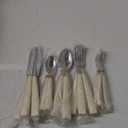 ANNOVA Silverware Set Stainless Steel Colorful Handle Tableware Kitchen Flatware Set Utensils, Includes Dinner Knives, Forks, Spoons, Salad Forks & Dessert Spoons (Cream, 20 Pieces) (Large)