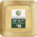 50-Piece Palm Leaf Plates Set | 25 x 10" & 25 x 7" Square Plates | Perfect for Parties, Weddings, and Everyday Use