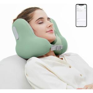 Travel Headrest with Music, Portable Headrest for Home and Office (Green, XXL)