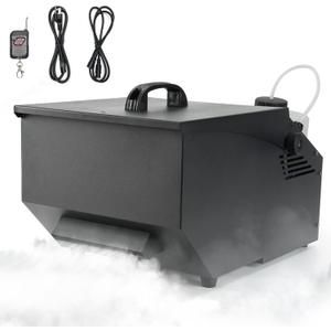 Low Lying Fog Machine, 1500W Dry Ice Fog Machine Fog Chiller Ground Fogger Outdoor and Indoor w/Remote and Wired Controller for Dance Floor Halloween Wedding Party Stage Effect