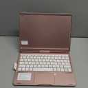 BABG iPad 9th Generation Case with Keyboard,360 Rotatable,Touchpad,Backlit Keyboard with Pencil Holder for 10.2 inch iPad 9th Gen 2021/ 8th Gen 2020/7th Gen 2019 and iPad Air 3/Pro 10.5"-Rose Gold