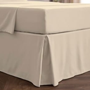 Mellanni Bed Skirt King Size - Bed Skirting - 15-Inch Tailored Drop Pleated Dust Ruffle - Hotel Luxury Bedding - Wrinkle, Fade, Stain Resistant - 1 Bedskirt (King, Beige) 
