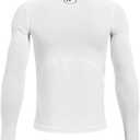 Under Armour Boys' HeatGear Long-Sleeve T-Shirt (White, M)