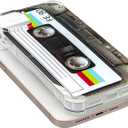 FAteamll Case for iPhone 14 Plus Matte Finish Heavy Duty Soft Back Cover with Reinforced Corners TPU Soft Bumper Retro Cassette Tape Case Compatible with iPhone 14 Plus