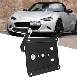 New No Drill Front Bumper Tow Hook License Plate Mount Bracket Holder Compatible with Mazda MX-5 Miata (ND) 2016-2023 Front License Plate Frames Front License Plate Mounting Kit Car Tag Accessories