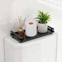 Toilet Paper Basket, Bathroom Counter Tray Cosmetic Decorative Vanity Organizer, Toiletry Organizer Countertop Storage Makeup for Dresser, Bathroom, Kitchen, Living Room (Black) (11.8" x 5.9" x 2")