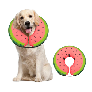 MIDOG Inflatable Dog Cone Collar Alternative After Surgery - Soft Protective Recovery Dog Cone for Dogs & Cats, Elizabethan Collar for Dogs to Stop Licking - Watermelon,L+ (L+(Neck:11"-14"))