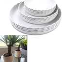 12 Packs Wave Plant Saucer - Plastic Flower Pot Drip Trays/Durable Heavy Duty White Plant Tray for Indoor and Out Door Plant(6/8/10 inch)