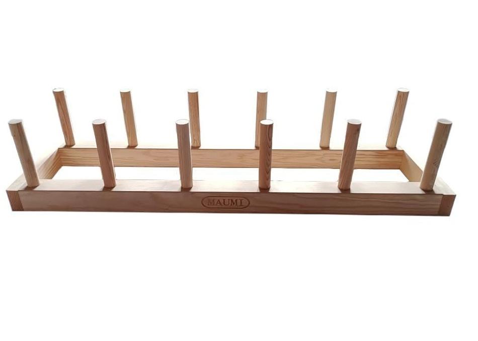 MAUMI Wooden Weight Plate Rack  Olympic Weight Plate Holder & Storage Stand  Bumper Plate Organizer  Horizontal Weight Tree for Home Gym  Weight Plate Storage Rack