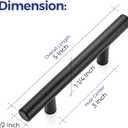 Ravinte 30 Pack | 5 Inch Cabinet Pulls Matte Black Stainless Steel Kitchen Drawer Pulls Cabinet Handles 5 Inch Length, 3 Inch Hole Center