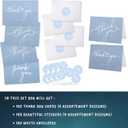 100 Bulk Light blue Thank You Cards with white Envelopes and stickers - 4 Minimalistic Designs Blank Thank You Notes with Envelopes for business Wedding Bridal Gift Baby Shower Business Graduation