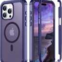 Red2Fire Magnetic for iPhone 15 Pro Max Case, [Compatible with MagSafe][Military Grade Drop Protection][Heavy Duty Shockproof] Non-Slip Translucent Matte Bumper Phone Case for iPhone 15 Pro Max 6.7" (Dark Purple)