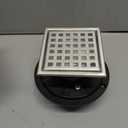 4 Inch Square Shower Floor Drain with Flange,Quadrato Pattern Grate Removable,Food-Grade SUS 304 Stainless Steel,Brushed Nickel