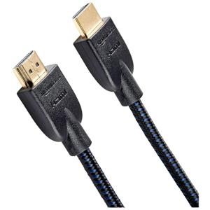 Amazon Basics HDMI Cable 3ft, 4K HDMI 2.0 Cord (18Gbps), Nylon-Braided, 4K@60Hz, 2160p, 48 bit, Compatible with TV/PS5/Xbox/Roku, Black & Blue