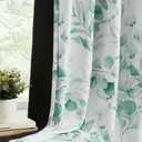 100% Blackout Curtains Green Floral Pattern Curtains 63 Inches Long for Bedroom Watercolor Leaf Print Thermal Insulated Drapes for Living Room Darkening Rod Pocket Window Curtains 2 Panels (Back Tab | Sage Green)