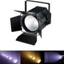 COB Stage Lights with Barn Doors, COB Par Light 200W LED 3500~7500K Warm White & White, DMX512 Master-Slave Sound DJ Lighting Spotlight Fresnel for Church Concert Wedding (2-Colors Style, 1)