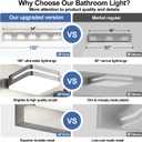 Torondo 360 Rotate LED Bathroom Vanity Light Fixtures, Acrylic Vanity Lights for Bathroom, Modern Wall Lighting Fixtures Over Mirror Living, Brushed Nickel, Natural White, 5-Light, 34-Inch
