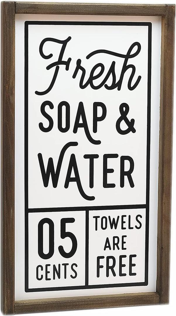 Lavender Inspired Fresh Soap and Water Sign-Farmhouse Bathroom Wall Decor-Rustic Bathroom Signs-Farmhouse Home Decor-Bath Sign-Guests Room Decor-Powder Room Sign-Housewarming Gifts 