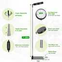 LED Grow Lights for Indoor Plants Full Spectrum, 48 LEDs Plant Light with 2 Mounting Options, 3 Optional Spectrums, 3/9/12Hrs Timer, 10 Brightness Levels, 6.7"-26" Height Adjustable, Black