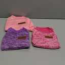 3 Pack Dog Sweaters for Small Dogs Girl Boy Winter Fleece Clothes Warm Soft Dog Sweatshirt Outfit for Dogs Cats Pet Apparel (Pink+Rose+Purple, X-Small)