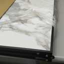 Titanker Folding Camping Table 3ft, Folding Picnic Table, Camp Tables Portable, 50% Extra Side Space, Outdoor Patio Table, RV/Car Camping Essentials, Aluminum Light & Solid (Large 35.4"L x 23.6"W x 27.9"H, White Marble Top & Black Frame)