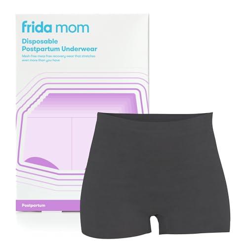 Frida Mom 8pc Postpartum Underwear, Disposable Boyshort Panties, Seamless, Stretch Support, New Mom Essentials, Size Regular (28in-42in) Black