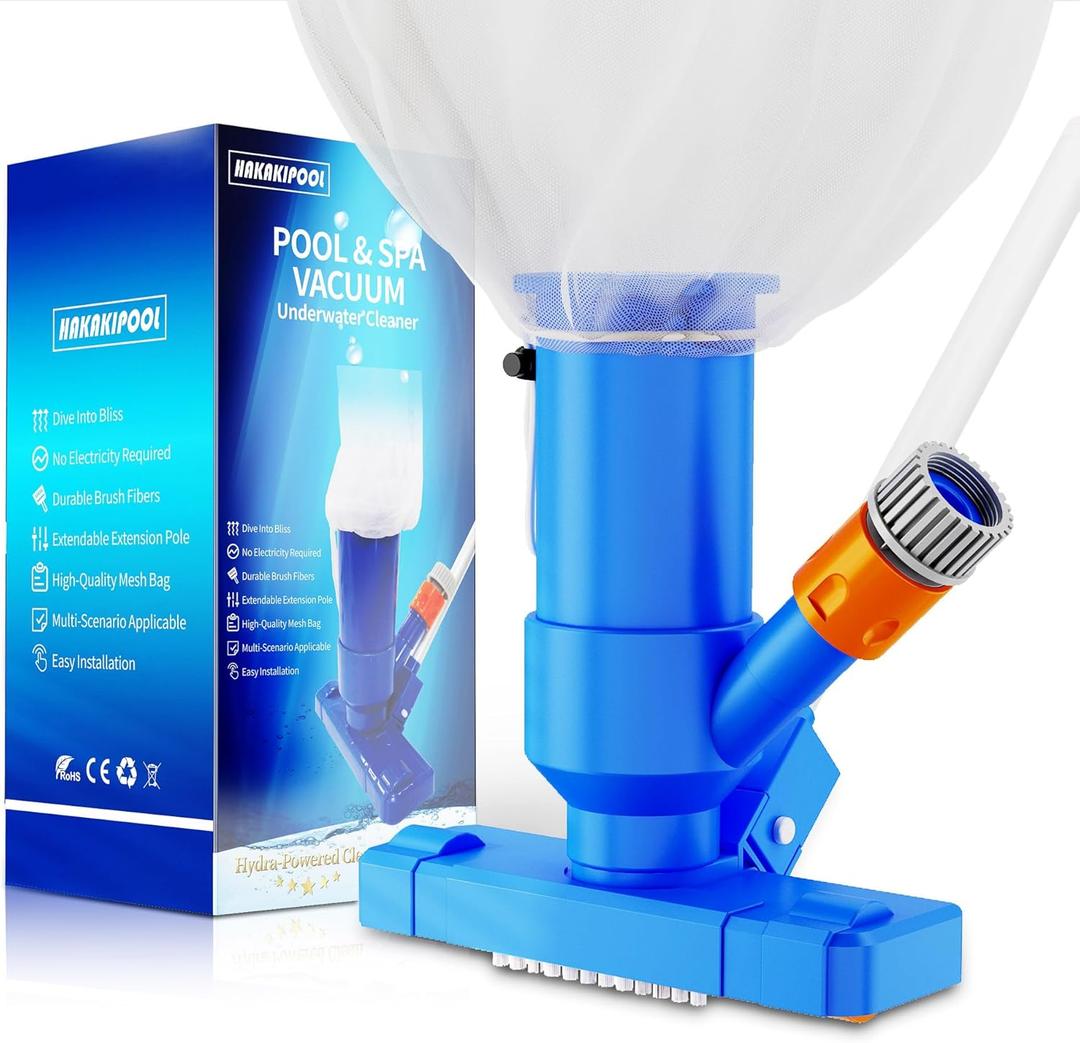 Pool Vacuum Cleaner for Above Ground Pool, 52" Telescopic Pole Jet Underwater Cleaner