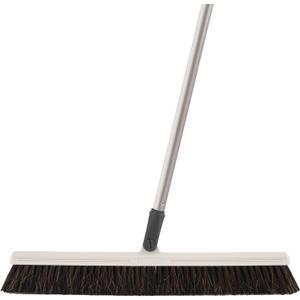 Horse Hair Broom for Hardwood Floors 18" Soft Bristle Narrow Thin Swivel Upright Dust Broom for Dog Hair, Kitchen & Home Use 54" Long Handle