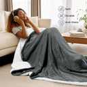 Utopia Bedding Sherpa Blanket Twin Size (Grey, 60x80 Inches) - Soft Lightweight Plush Fleece Reversible Winter Blanket for Bed, Sofa, Couch, Camping and Travel