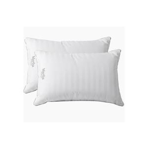 Martha Stewart Hotel Collection Bed Pillows 100% Cotton 500 Thread Count Damask Stripe Embroidered King Size Set of 2