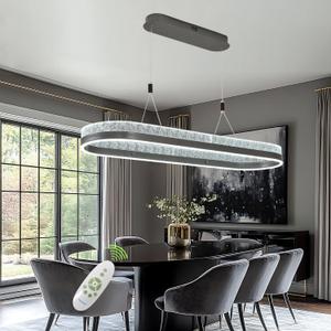 Led Pendant Lights for Kitchen Island,Modern Led Pendant Light Dining Room Chandelier Light Fixture Dimmable Modern Led Chandelier 3000K-6500K Color Changing
