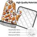 Oven Mitt and Pot Holders Sets - Food Oven Gloves Hot Pads Set of 2 Bread Kitchen Mitts for Cooking BBQ Baking Grilling (Delicious Toast and Fruit)