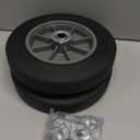 AR-PRO (2-Pack) 10'' x 2'' Flat Free Solid Rubber Tire and Wheel, 3/4" & 5/8" & 1/2" Axles Bore Hole with 2.23" Offset Hub, Replacement 10 Inche Wheel for Dolly Hand Trucks and Wheelbarrows