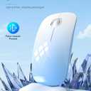 RAPIQUE Bluetooth Wireless Mouse - (BT5.1+USB) Dual Connectivity, Quiet Click, Low Power, and 1600 DPI, Portable Cordless Mouse for Laptop, MacBook Pro/Air, iPad (Gradient Sky Blue)