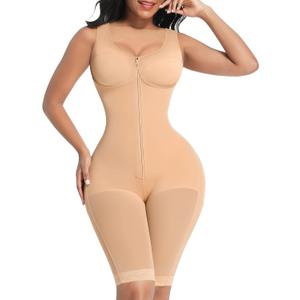 FeelinGirl Shapewear Tummy Control Post Surgery Body Shaper Compression Garment Butt Lifter (Medium, Beige)