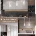 3 Pack Pendant Lights Kitchen Island, Adjustable Hanging Glass Pendant Light Fixtures, Brushed Nickel Pendant Lights Kitchen Island, Modern Kitchen Pendant Lighting Over Island, Medium
