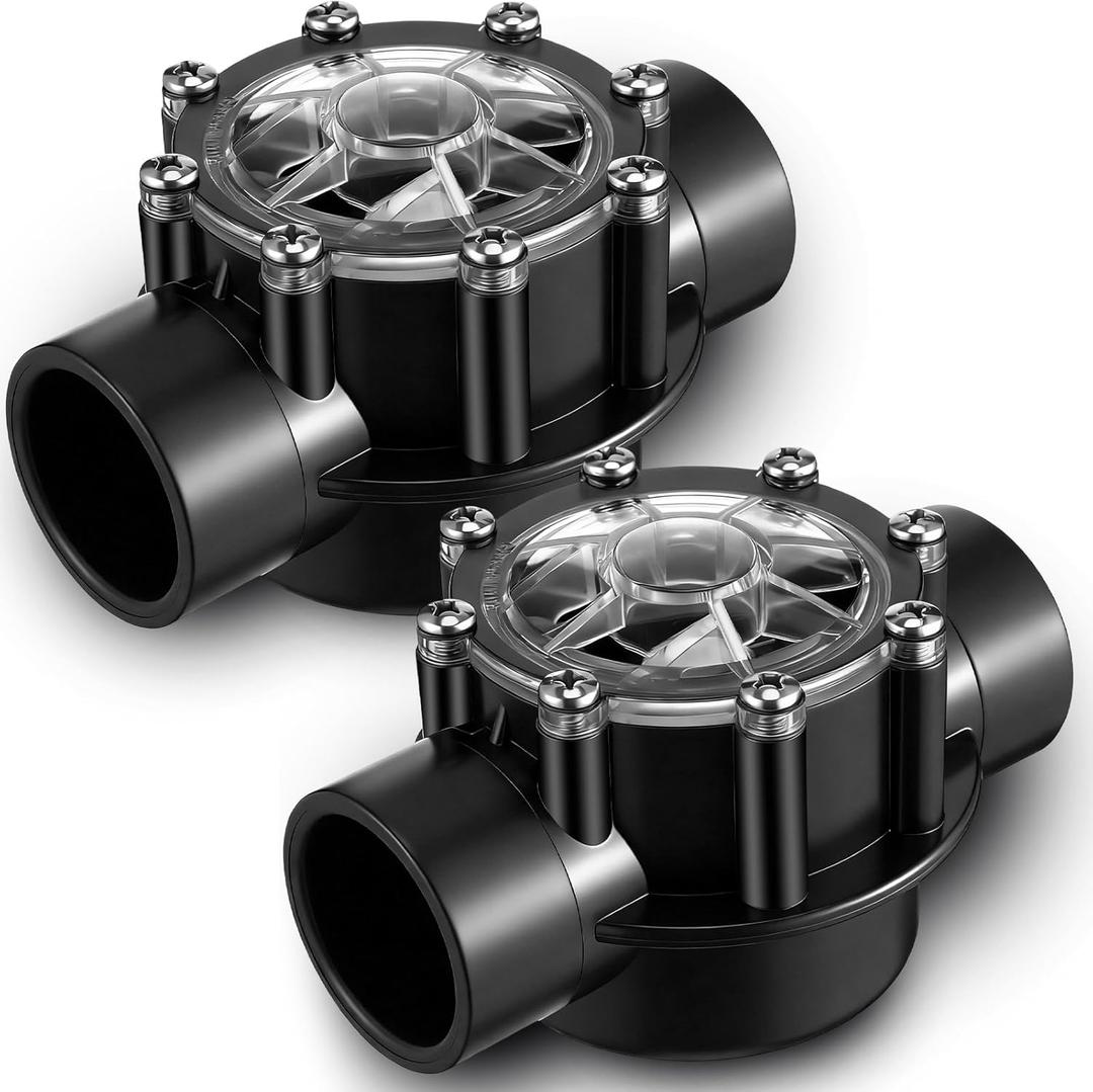 2 x Dreyoo 2 PACK Pool Check Valve Compatible with Jandy 1-1/2-Inch to 2-Inch Check Valve, 180-degree Regulator Positive Seal & Non Lube Pump Flow Regulator for Swimming Pools and Spas