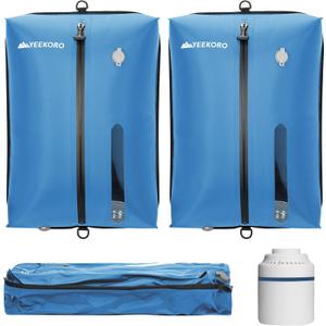 Vacuum Bag for Travel, Professional IPX8 Waterproof Reusable Vacuum Compression Bags for Travel Suitcases, Durable Space Saver Bag(2 PACK, With Pump) (Blue)