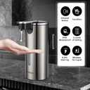 Automatic Soap Dispenser, Automatic Liquid Soap Dispenser Touchless, 12oz/340ml, 3-Level Adjustable, Battery Operated, Water-Resistant for Bathroom, Kitchen and School, Clog-Free, Stainless Steel