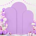FOTSHARER 7.2FT 6.6FT 6FT Lavender Arch Cover Set of 3 Wedding Arch Cover Fabric Spandex Arches Backdrop Cover for Metal Arches Frame Arch Covers Stretchy Backdrop for Wedding Baby Shower Decoration