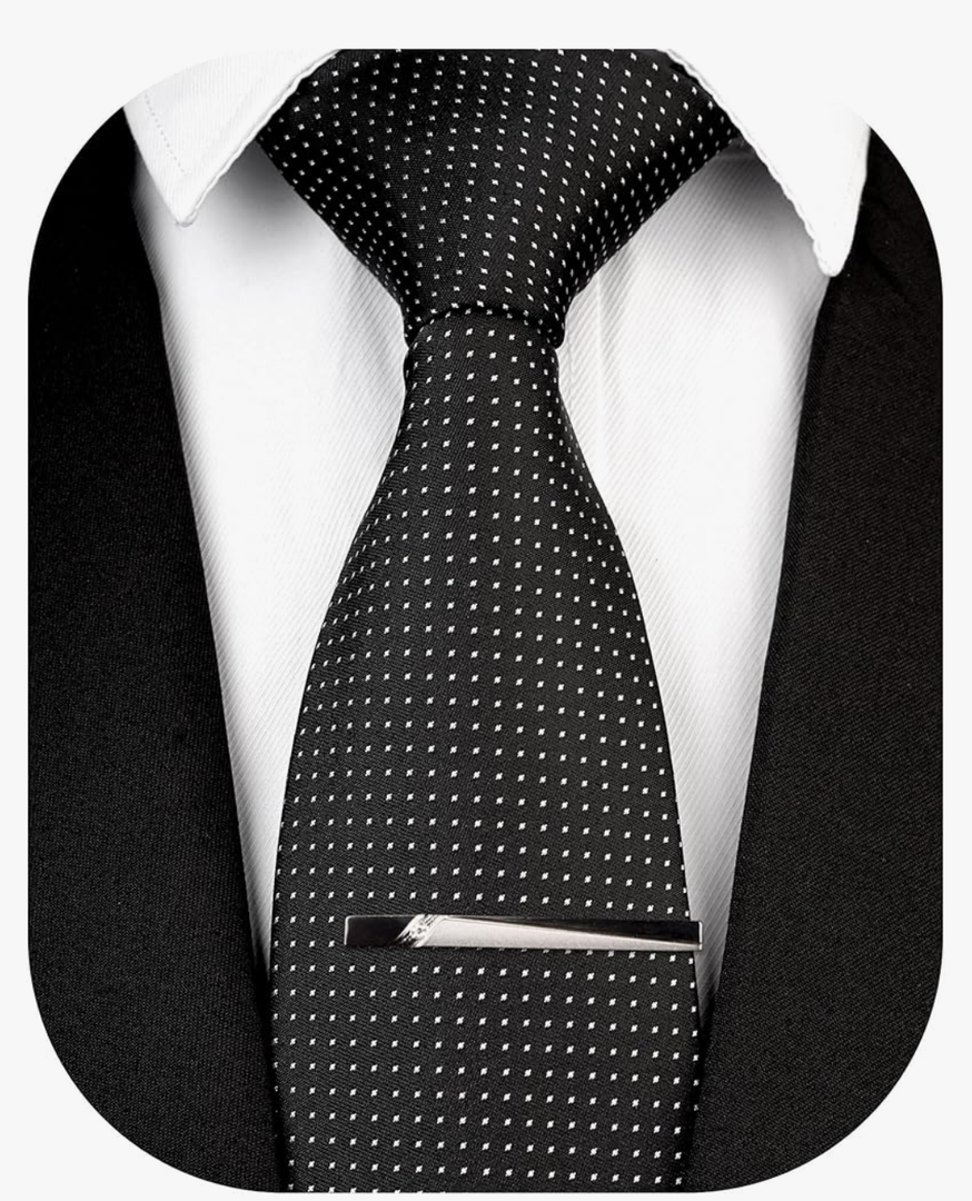 Mens Tie Silk Necktie and Tie Clip Gift Box Set for Party Wedding Formal