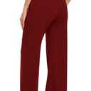 ADANIKI Sweatpants Women Yoga Pants with Pockets for Women Pajamas Work Pants Wide Leg Drawstring Pants for Women's Lounge (Jujube red, Large)