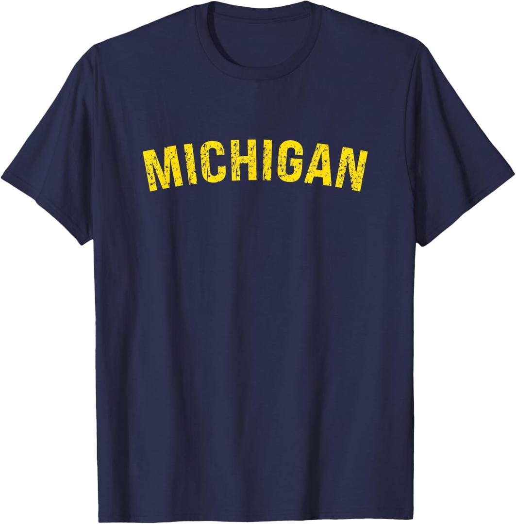 Vintage Michigan Mens Michigan Womens Blue T-Shirt, size: M woman