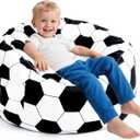 2.2 Ft Soccer Bean Bag Chair for Toddler with Memory Foam Filling, Large Kids Bean Bag Chair with Soft Velvet Cover, Bean Bag Sofa Couch for Living Room, Birthday Gift for Boys Girls, Large
