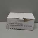 EWFEN Measuring Cups and Spoons Set, 7 Stainless Steel Nesting Measuring Cups & 7 Spoons, 5 Mini Measuring Spoons &1 Leveler, Kitchen Gadgets for Cooking & Baking, Square