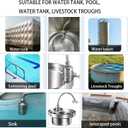 Float Valve1/2" 3/4" Auto Shut Off Mini Float Valve,304 Stainless Steel Auto Water Level Control Valve for Water Tank,Pool,Water Tank, Livestock Troughs 2pcs